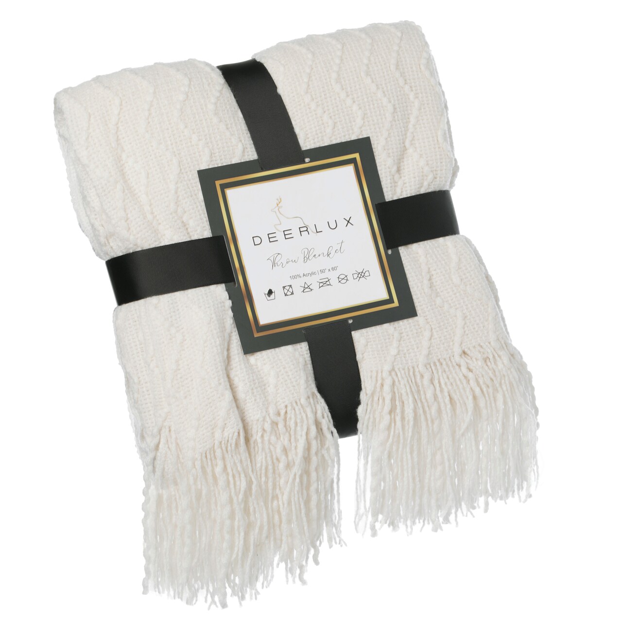 Decorative Throw Blanket - 50x60in Soft Knit with Delightful Fringe Edges for a Sophisticated and Cozy Touch to Your Living Space Lightweight, Breathable, Easy Care, Versatile, All-Season, Ideal for Lounging, Gifting